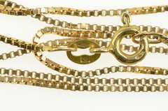 14K Yellow Gold 0.9mm Box Square Classic Simple Chain Necklace