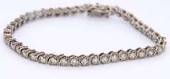 Vintage Sterling Silver Cubic Zirconia Bracelet