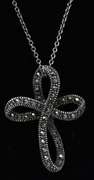Sterling Silver And Marcasite Cross Necklace