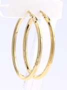 Beautiful Yellow Gold oval  Hoop Earrings