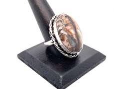 Statement Jasper Gemstone in Tibetan Silver Rope Ring