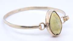Vintage Sterling Silver Gemstone Bangle