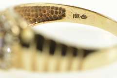 10K Yellow Gold Natural Sapphire Diamond Halo Engagement Ring