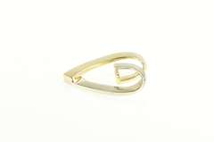 10K Yellow Gold Two Tone Squared Loop Heart Love Romantic Pendant