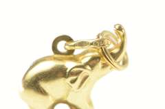 18K Yellow Gold 3D Puffy Elephant Wisdom Animal Symbol Pendant
