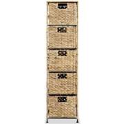 Storage Unit with 5 Baskets Water Hyacinth