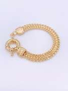 Fancy Italian Made 18kt Gold Plated Greek Key Design Bracelet