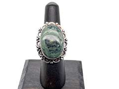 Oval Statement Kambaba Jasper in Tibetan Silver Energy Design Ring