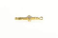 14K Yellow Gold Diamond Ornate Filigree Cross Christian Faith Pendant