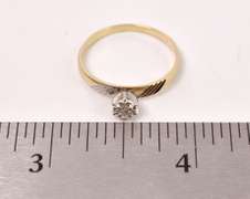 Petite Diamond Ring in Yellow Gold