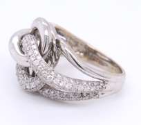 Majestic 18kt White Gold Pave Diamond Knot Ring