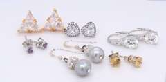 Group Lot of Vintage 925 Sterling Silver Earrings