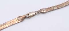 Vintage Italian Sterling Silver Herringbone Necklace