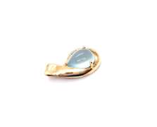 Pear Cut 2 Ct. Cabochon Aquamarine Diamond Pendant
