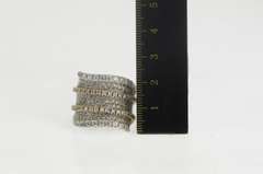 Sterling Silver Pave Cubic Zirconia Encrusted Wavy Statement Ring