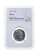 MS64 1963 Washington Quarter - Graded NGC