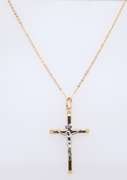 Elegant Yellow Gold Cross Pendant on Chain