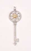 Spectacular Diamond Set Key Pendant in 18K White Gold