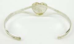 Q.T. Navajo Zuni Sterling Gemstone Heart Cuff