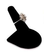 Dramatic 18kt White Gold Diamond Floral Ring