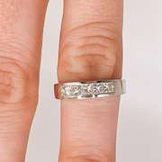 14kt Solid White Gold Diamond Band Ring