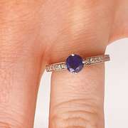 14kt Gold, Blue Sapphire, & Diamond Cocktail Ring