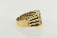 10K Yellow Gold 0.75 Ctw Diamond Squared Men's Statement Ring