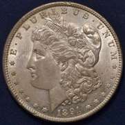 1891 Morgan Silver Dollar, BU.