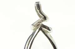 10K White Gold Pear Prasiolite Diamond Accent Statement Pendant