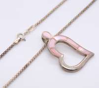 Vintage Italian Sterling Silver Heart Shaped Pendant on Chain