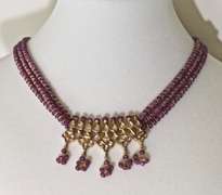 Exquisite Ruby, Diamond, and 21K Gold Indian Necklace