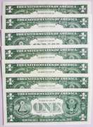 (7) Superb Crisp 1957 $1 Silver Certificates-Consecutive!