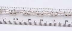 Sparkling White Gold Baguette Station Link Bracelet
