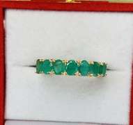 14kt Solid Yellow Gold & Emerald Band Ring