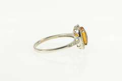 14K White Gold 2.05 Ctw Citrine Diamond Halo Engagement Ring