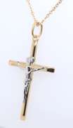 Elegant Yellow Gold Cross Pendant on Chain