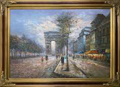 Paris City Scene Original Oil on Canvas