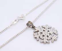 Sterling Silver Snowflake Pendant on Chain