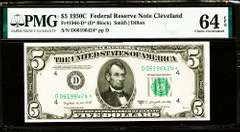 Crisp Exceptional 1950C $5 Star Replacement Note Cleveland PMG 64 EPQ!