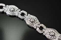 Elegant Heavy Platinum and Diamond Bracelet