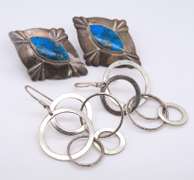 Group Lot of 2 Vintage Sterling Silver Earrings