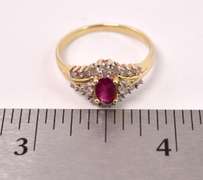 Gorgeous Ruby and Diamond Ring in 14K Yellow Gold