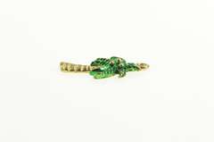 14K Yellow Gold Green Enamel Palm Tree Tropical Motif Charm/Pendant