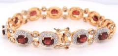 Sterling Silver Garnet Bracelet