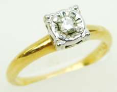 Antique 14K Diamond Ring, Size 5