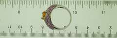 Sterling Silver Pink Topaz With Yellow Stone Ring