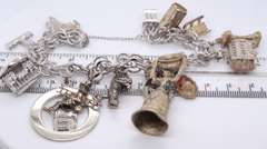 Vintage 925 Sterling Silver Charms Bracelet