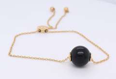 Trendy Effy Yellow Gold Black Onyx Ball Bracelet