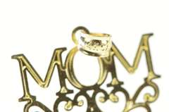 14K Yellow Gold Mom Mother's Day Ornate Scroll Filigree Charm/Pendant