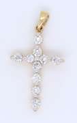 Fantastic Yellow Gold Diamond Cross Pendant